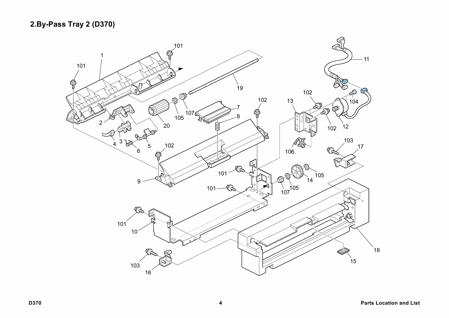 RICOH Options D370 BYPASS-TRAY-BY3000 Parts Catalog PDF download-4 RICOH Options D370 BYPASS-TRAY-BY3000 Parts Catalog PDF download-4